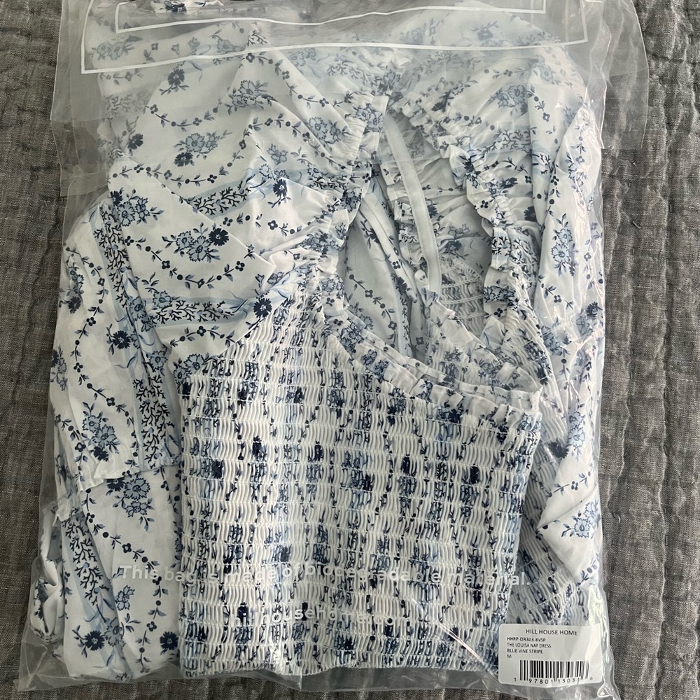 Hill House Louisa Blue Vines Stripe, Size M